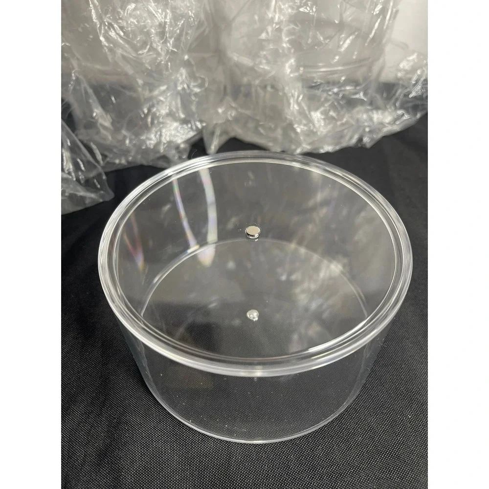 8 Pack Clear Acrylic Round Storage Containers with Lids 5 Inch‎ Small Organizers